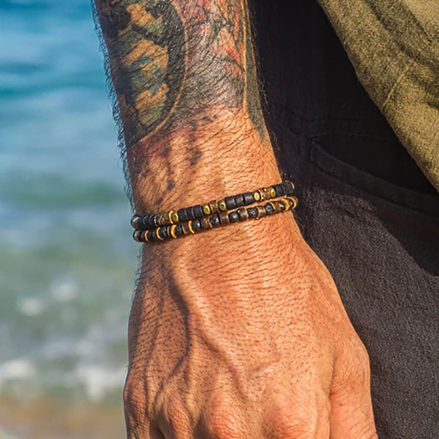 Wholesale vintage black frosted bracelet zircon crown diamond ball dice lion head beads bracelet suit